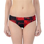 Red Grunge Skull Hipster Bikini Bottoms