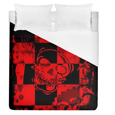 Red Grunge Skull Duvet Cover (Queen Size) from ArtsNow.com