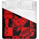 Red Grunge Skull Duvet Cover (King Size)