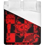 Red Grunge Skull Duvet Cover (California King Size)
