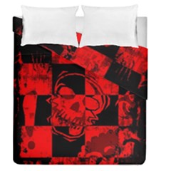 Red Grunge Skull Duvet Cover Double Side (Queen Size) from ArtsNow.com