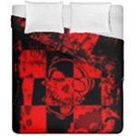 Red Grunge Skull Duvet Cover Double Side (California King Size)