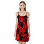 Red Grunge Skull Satin Night Slip