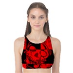 Red Grunge Skull Tank Bikini Top