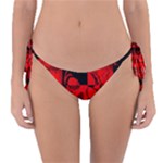 Red Grunge Skull Reversible Bikini Bottom