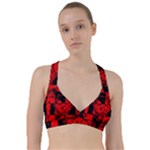 Red Grunge Skull Sweetheart Sports Bra