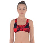 Red Grunge Skull Got No Strings Sports Bra