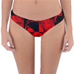 Red Grunge Skull Reversible Hipster Bikini Bottoms