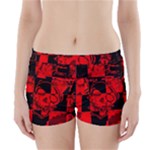 Red Grunge Skull Boyleg Bikini Wrap Bottoms