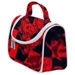 Red Grunge Skull Satchel Handbag
