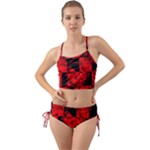 Red Grunge Skull Mini Tank Bikini Set