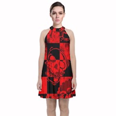 Velvet Halter Neckline Dress  