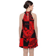Velvet Halter Neckline Dress  