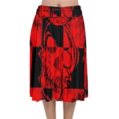 Velvet Flared Midi Skirt 