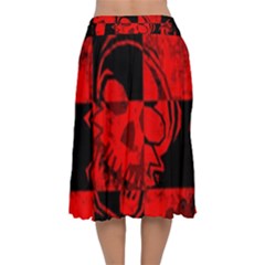 Velvet Flared Midi Skirt 