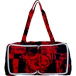 Red Grunge Skull Multi Function Bag