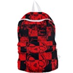 Red Grunge Skull Foldable Lightweight Backpack