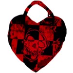 Red Grunge Skull Giant Heart Shaped Tote
