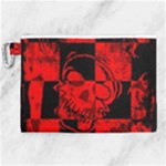 Red Grunge Skull Canvas Cosmetic Bag (XL)