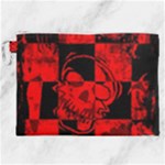 Red Grunge Skull Canvas Cosmetic Bag (XXL)