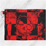 Red Grunge Skull Canvas Cosmetic Bag (XXXL)