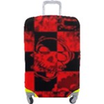 Red Grunge Skull Luggage Cover (Large)