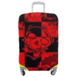 Red Grunge Skull Luggage Cover (Medium)