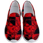 Red Grunge Skull Men s Lightweight Slip Ons