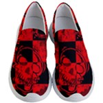 Red Grunge Skull Women s Lightweight Slip Ons