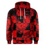 Red Grunge Skull Men s Overhead Hoodie