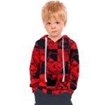 Red Grunge Skull Kids  Overhead Hoodie