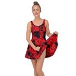 Red Grunge Skull Inside Out Casual Dress