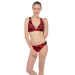Red Grunge Skull Classic Banded Bikini Set 