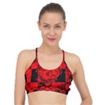 Red Grunge Skull Basic Training Sports Bra
