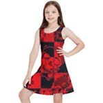 Red Grunge Skull Kids  Lightweight Sleeveless Dress