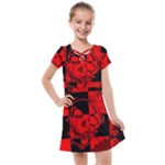 Red Grunge Skull Kids  Cross Web Dress