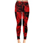 Red Grunge Skull Inside Out Leggings
