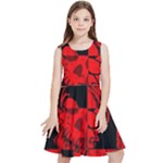 Red Grunge Skull Kids  Skater Dress