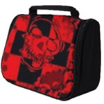 Red Grunge Skull Full Print Travel Pouch (Big)