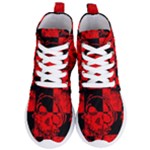 Red Grunge Skull Women s Lightweight High Top Sneakers