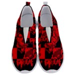 Red Grunge Skull No Lace Lightweight Shoes