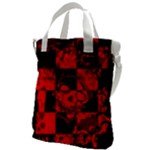 Red Grunge Skull Canvas Messenger Bag