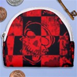 Red Grunge Skull Horseshoe Style Canvas Pouch