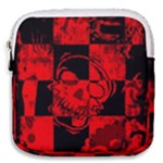 Red Grunge Skull Mini Square Pouch