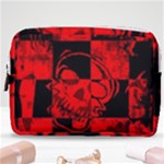 Red Grunge Skull Make Up Pouch (Medium)