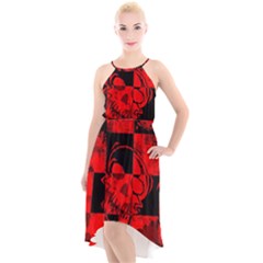 High-Low Halter Chiffon Dress  