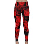 Red Grunge Skull Lightweight Velour Classic Yoga Leggings