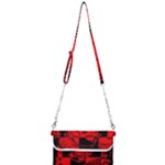 Red Grunge Skull Mini Crossbody Handbag