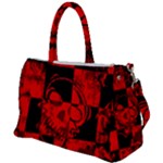 Red Grunge Skull Duffel Travel Bag