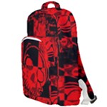 Red Grunge Skull Double Compartment Backpack